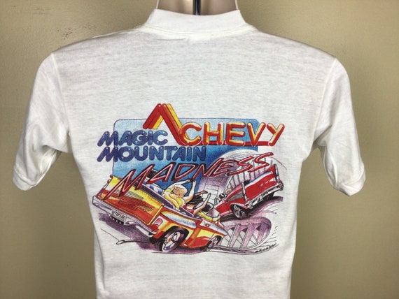 Vintage 80s KRLA 1110 AM Magic Mountain Chevy Madness T-shirt