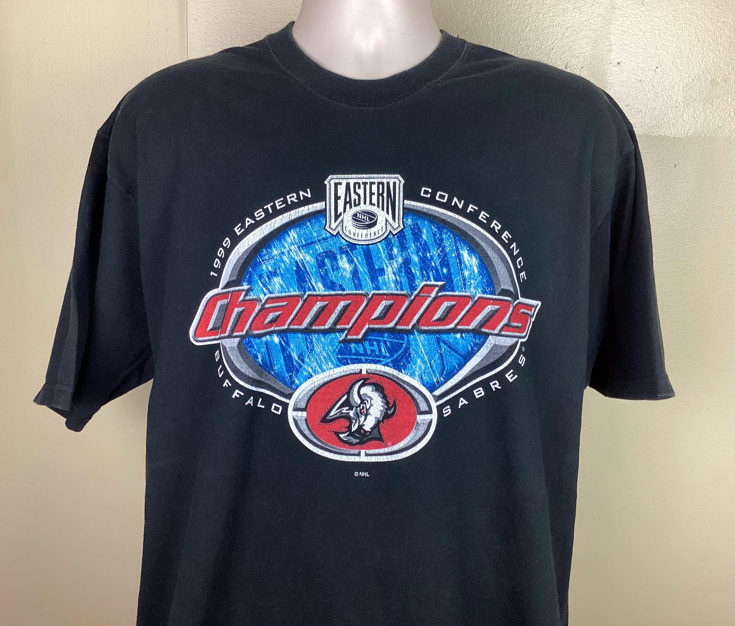 Vtg 1999 Buffalo Sabres Eastern Conference Champions T-shirt Black