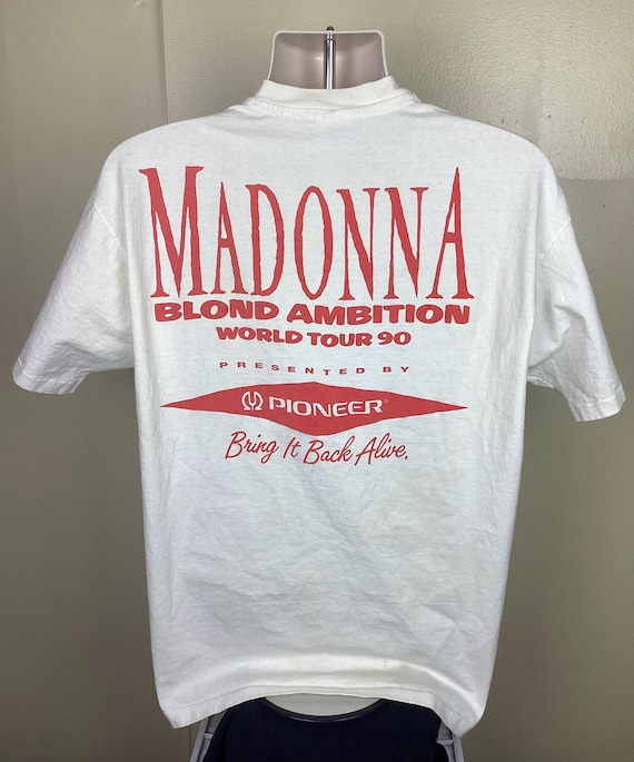 Vtg 1990 Madonna Blond Ambition Tour Concert T-shirt White XL 90s