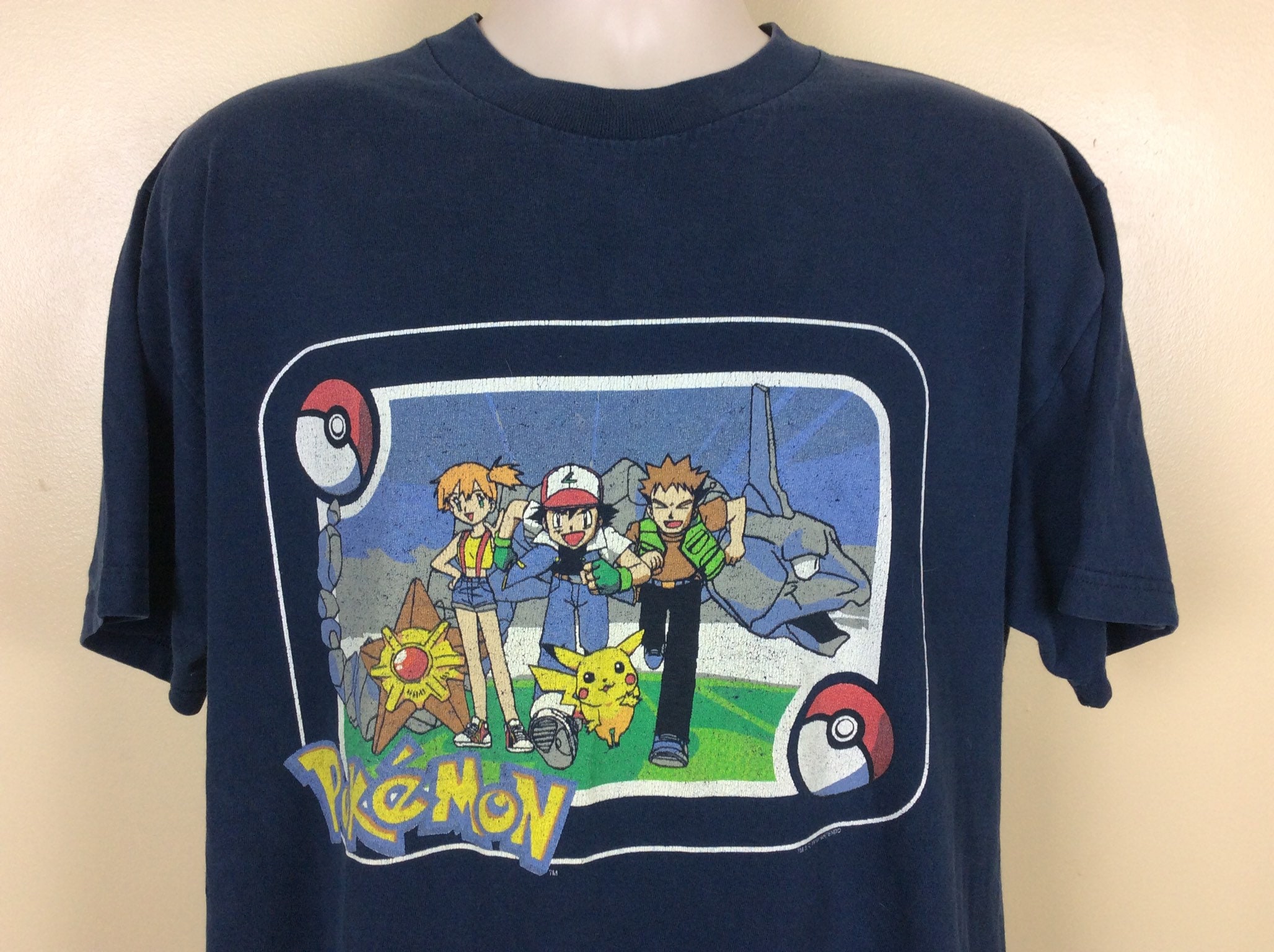 lysere bomuld skyskraber Vtg 1999 Pokémon T-shirt Blue Adult Size L/XL 90s Nintendo - Etsy
