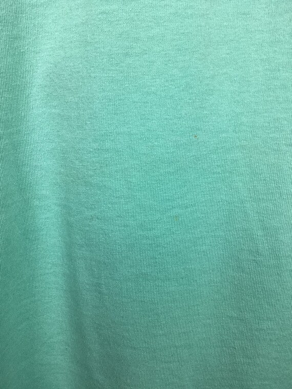 Vtg 80s 90s Screen Stars Sea Green T-Shirt L Blan… - image 5