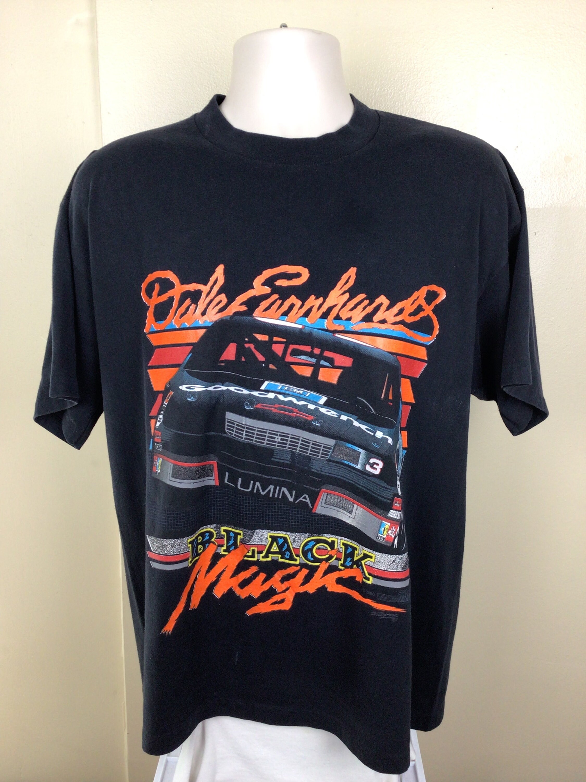 Vtg 1990 Dale Earnhardt Black Magic T-shirt XL 90s Nascar Driver