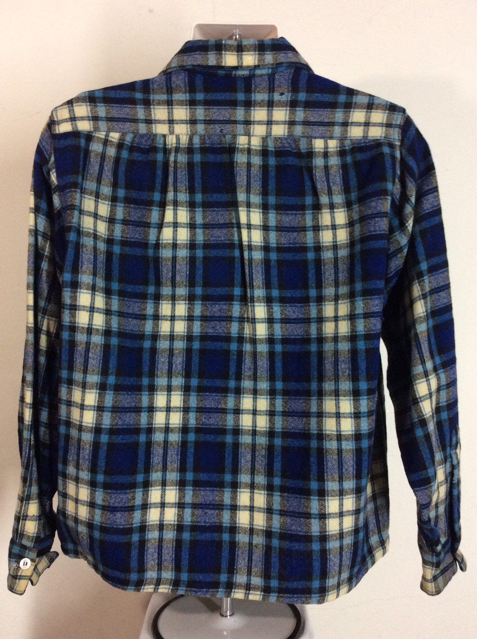 50s 60s VAN HEUSEN ウールシャツ　好配色 VTG 50s 60s Van Heusen ウール チェック柄 フランネル シャツ ブルー