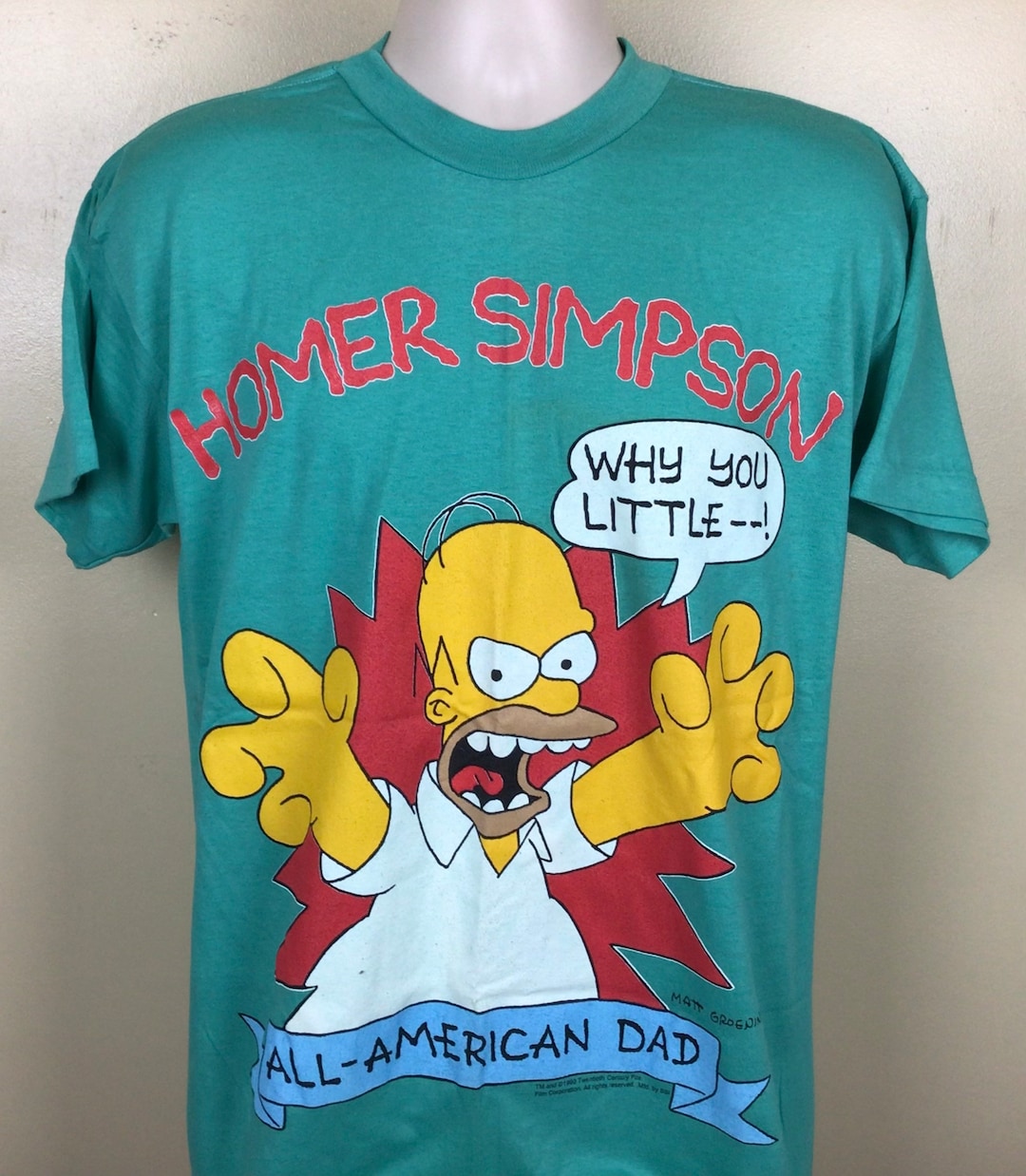 ヴィンテージ 1990 ホーマー・シンプソン Tシャツ グリーン L 90年代