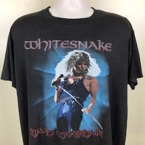 Vtg 1987 Whitesnake David Coverdale Concert T-shirt Black XL 80s