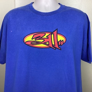 Vtg 90s 311 Three Eleven T-shirt Blue XL Pop Punk Rock Band - Etsy