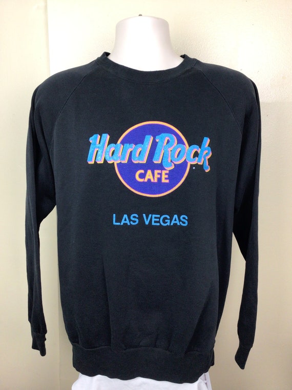 Vtg 80s 90s Hard Rock Cafe Las Vegas Raglan Crewn… - image 2