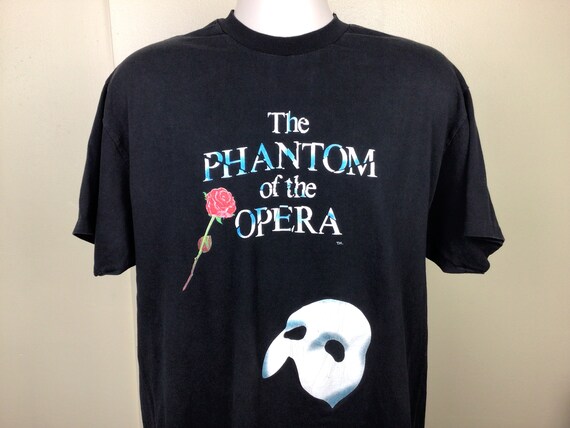 Vtg 90s the Phantom of the Opera T-shirt Black XL Broadway Musical 