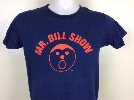 Vtg 70s Mr Bill Show T-Shirt Blue XS/S Saturday N… - image 1