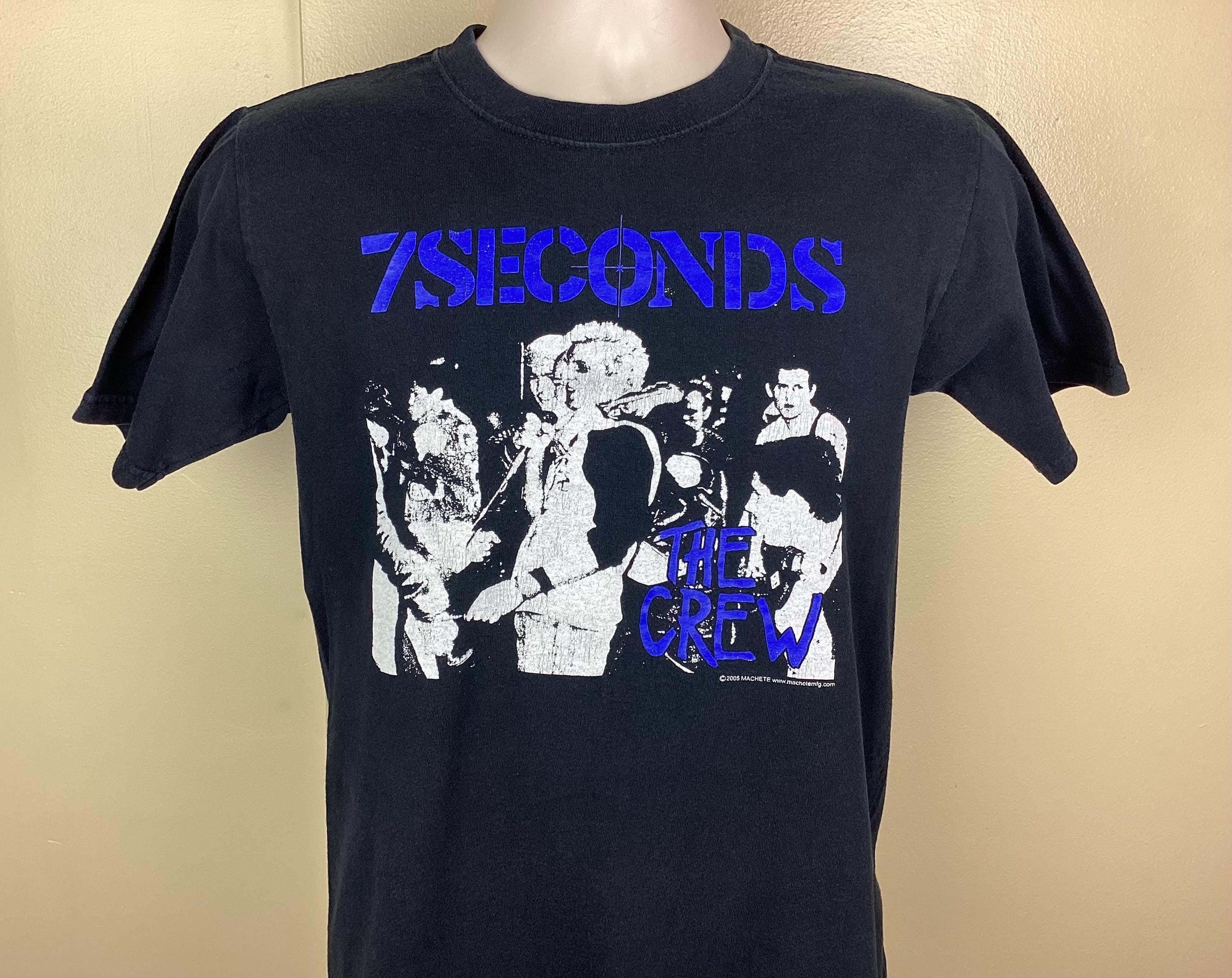 Vintage 7 Seconds The Crew T-Shirt 2005 Y2K Hardcore Punk Band Black Size S