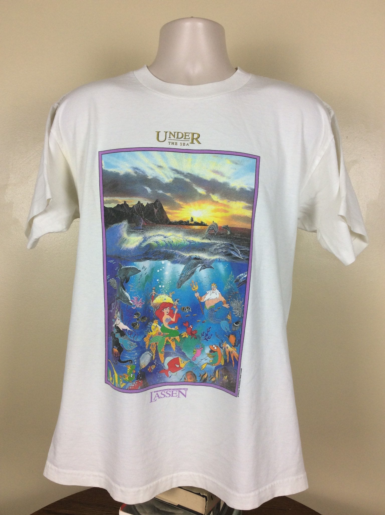 Vtg 90s Disney Lassen the Little Mermaid Under the Sea T