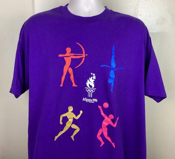 Vtg 1996 Atlanta Olympics T-shirt Purple XL 90s Olympiad Olympic