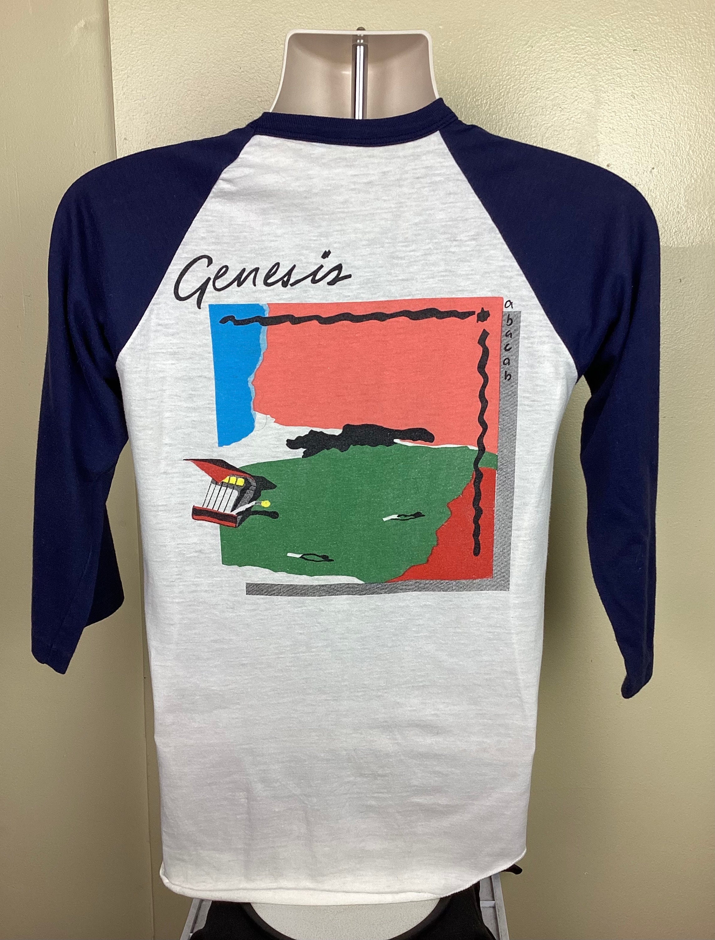 Vtg 1982 Genesis Raglan Jersey Style Concert T-shirt White