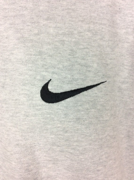 Vtg 90s Nike Swoosh Logo Sweatshirt Heather Gray … - image 5