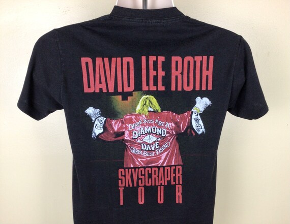 Vtg 1988 David Lee Roth Skyscraper Concert T-shirt Black S/M 80s