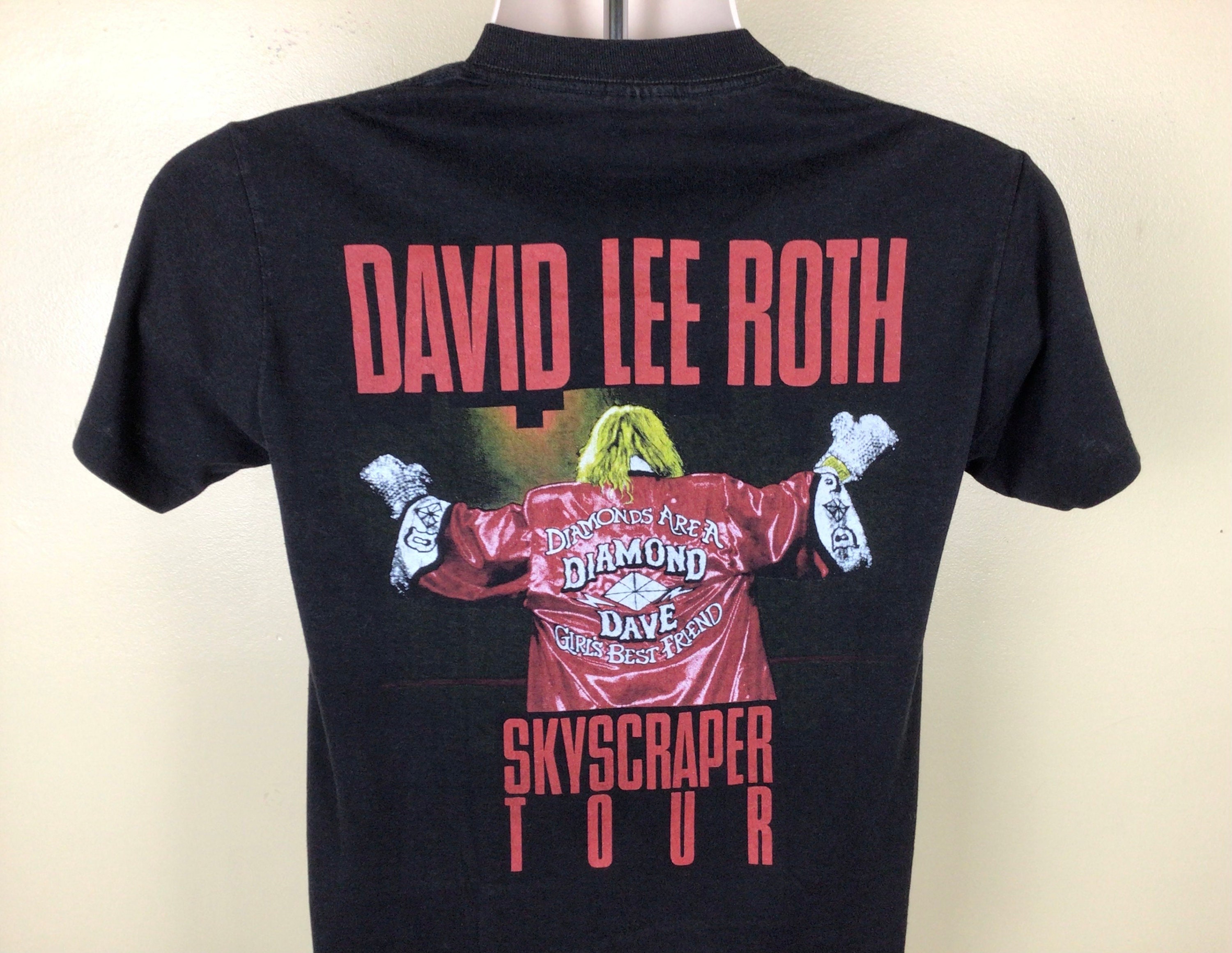 Vtg 1988 David Lee Roth Skyscraper Concert T-shirt Black S/M 80s