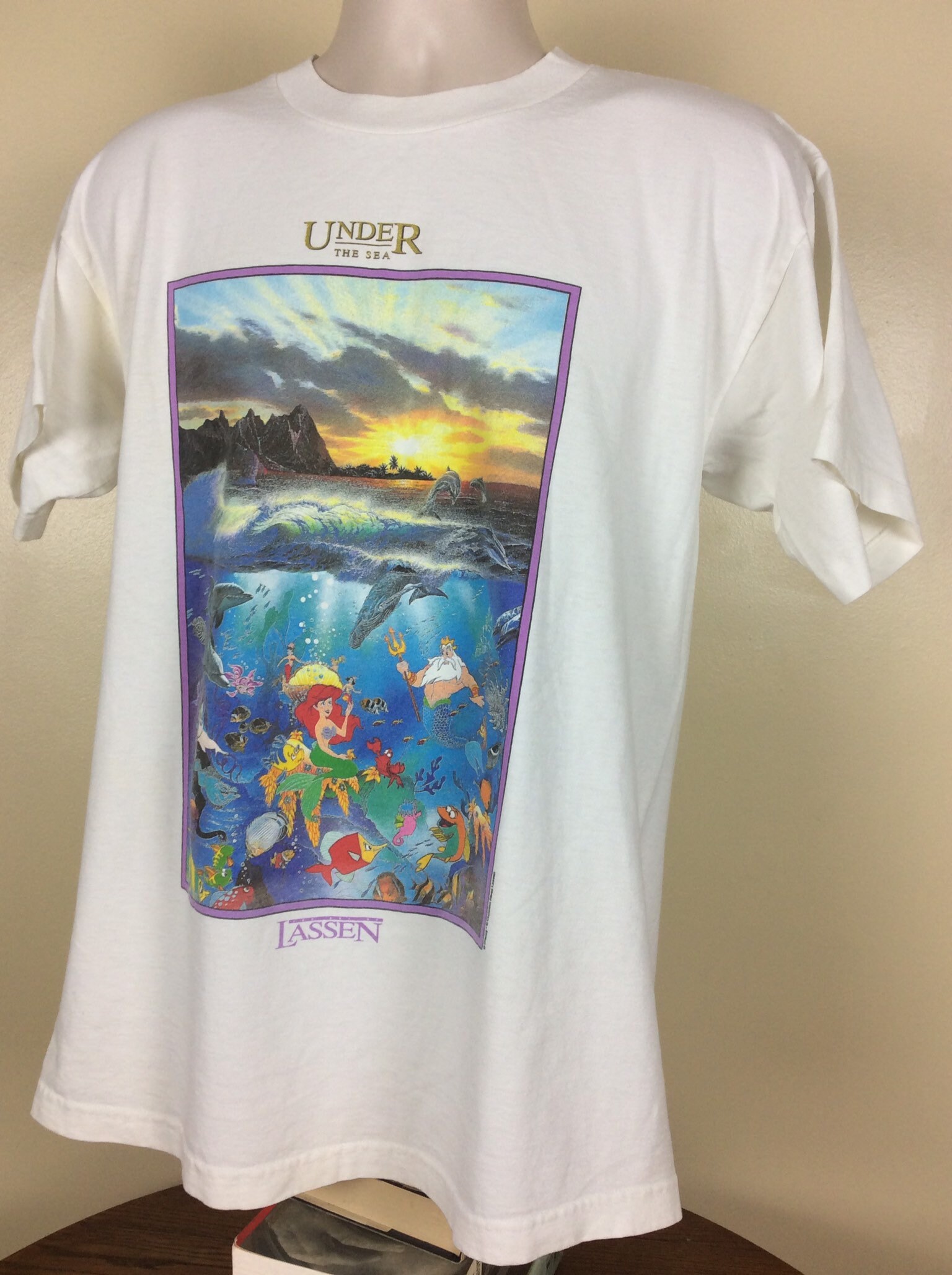 Vtg 90s Disney Lassen the Little Mermaid Under the Sea T shirt