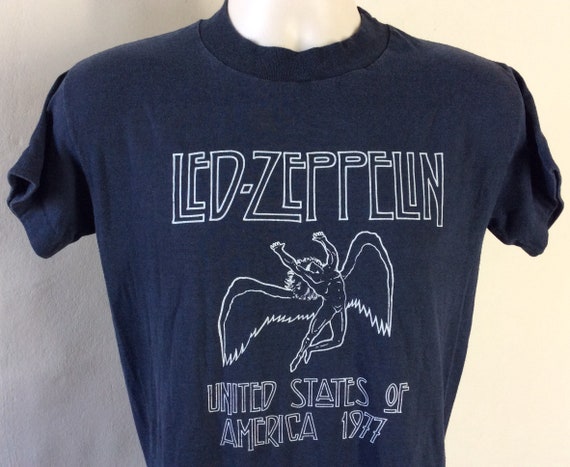 Vtg 1977 Led Zeppelin Concert T-shirt Black S/M 70s Classic - Etsy