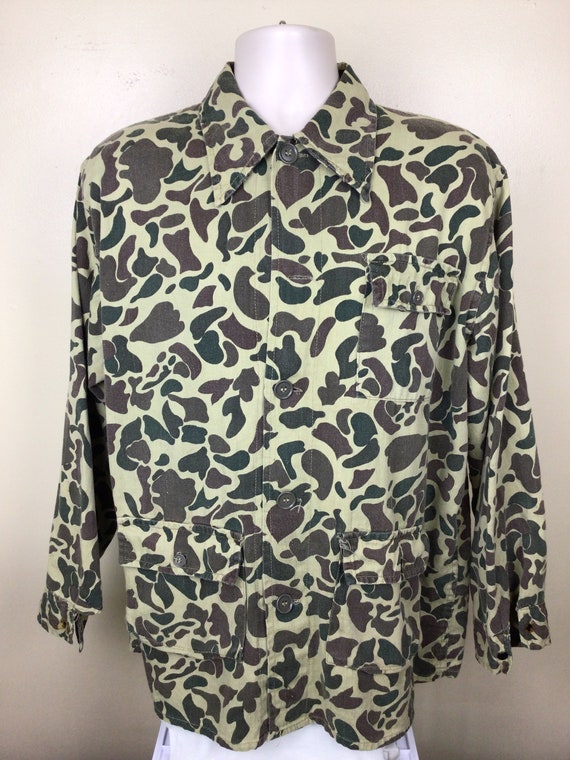 Vtg 70s 80s Duck Camo Hunting Shirt Jacket Green … - image 2