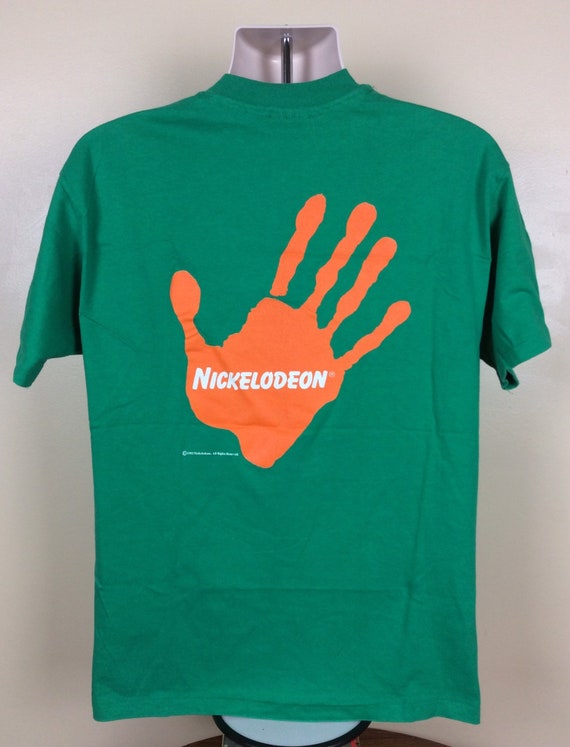 Vtg 1993 Nickelodeon Studios T-Shirt Green L/XL 9… - image 3
