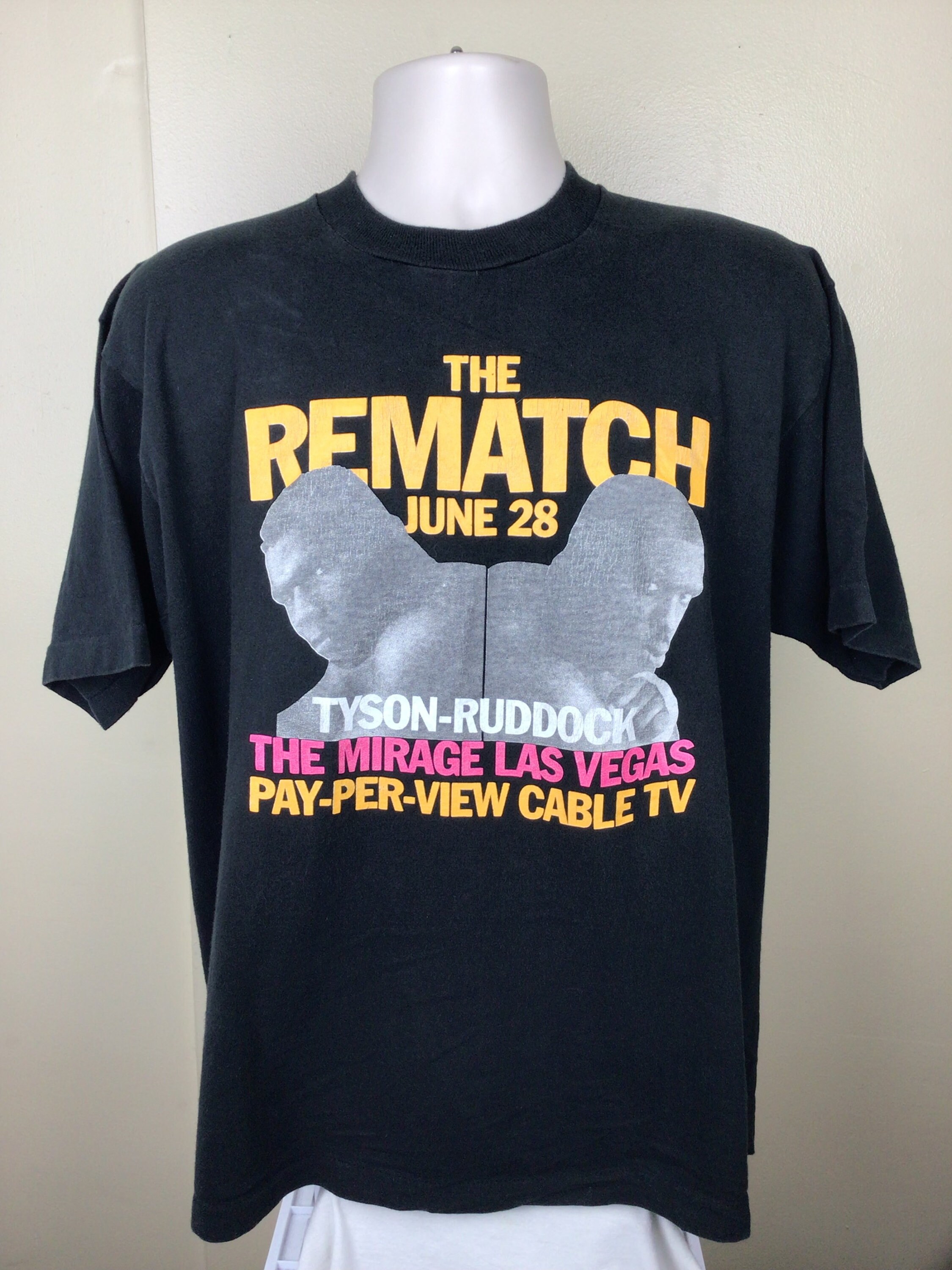 Vtg 1991 Mike Tyson Vs Donovan Ruddock T-shirt Black XL 90s Boxing