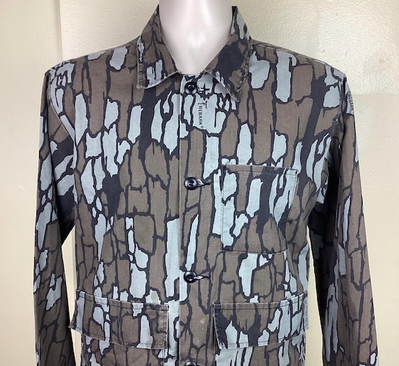 正式的 Trebark 80s Vtg Camouflage S Size Gray Brown Jacket Shirt ジャケット・アウター