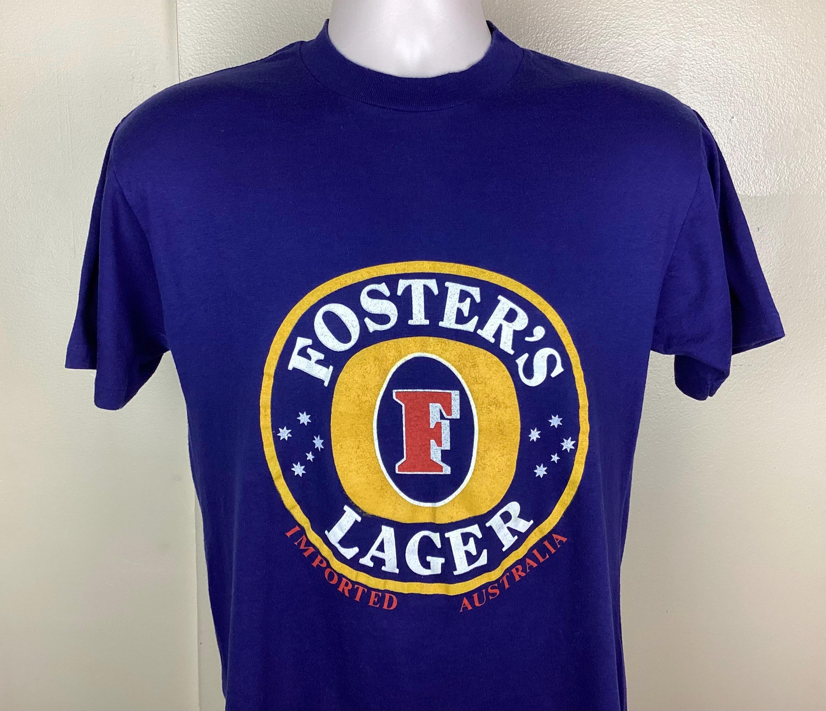 ヴィンテージ 80年代 フォスターズ ラガー Tシャツ ブルー M/L ビール 