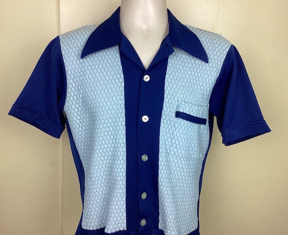 Vintage 60's Nel Shirt マチネル VTG Excello John Weitz Shirt Mens 16.5 XL Blue Button Up True