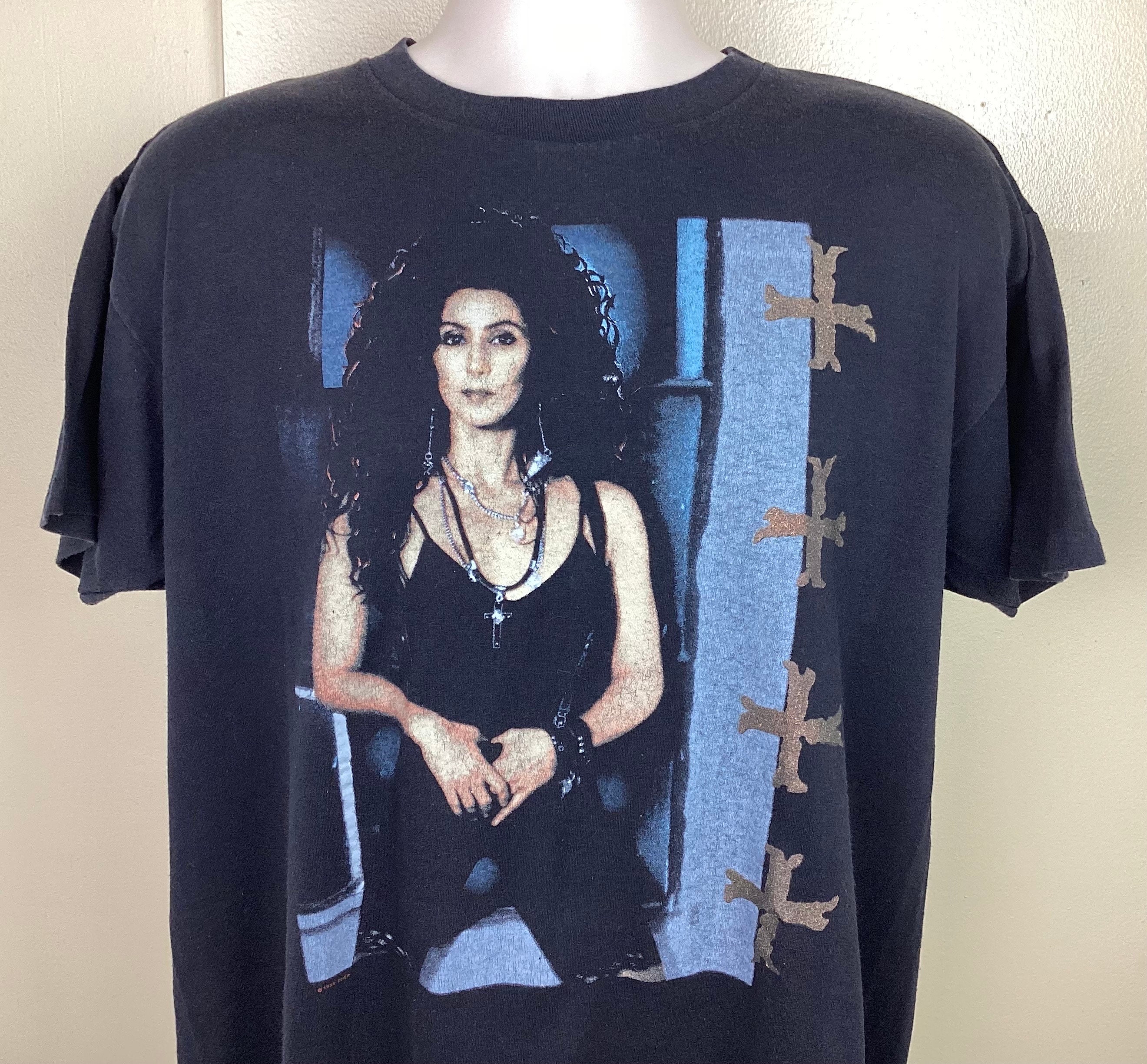 若者の大愛商品 Vtg 1990 Cher Heart of Stone Tour Concert T-shirt Black XL アイドル