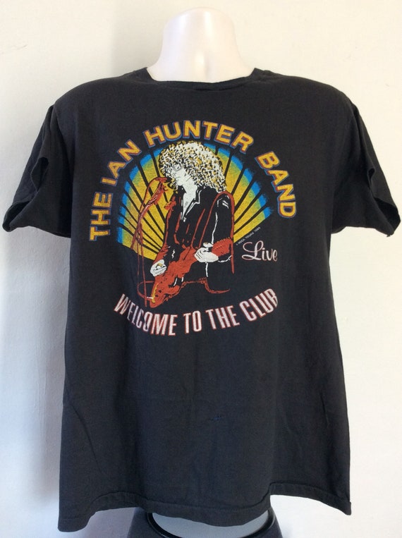 Vtg 1980 Ian Hunter Band Concert T-Shirt Black L/… - image 2