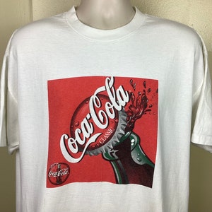 ビンテージ希少ユーロ製90s Coca-Cola Tシャツ Vtg 90s Coca Cola Classic T-shirt White XL Soda Pop Soft Drink
