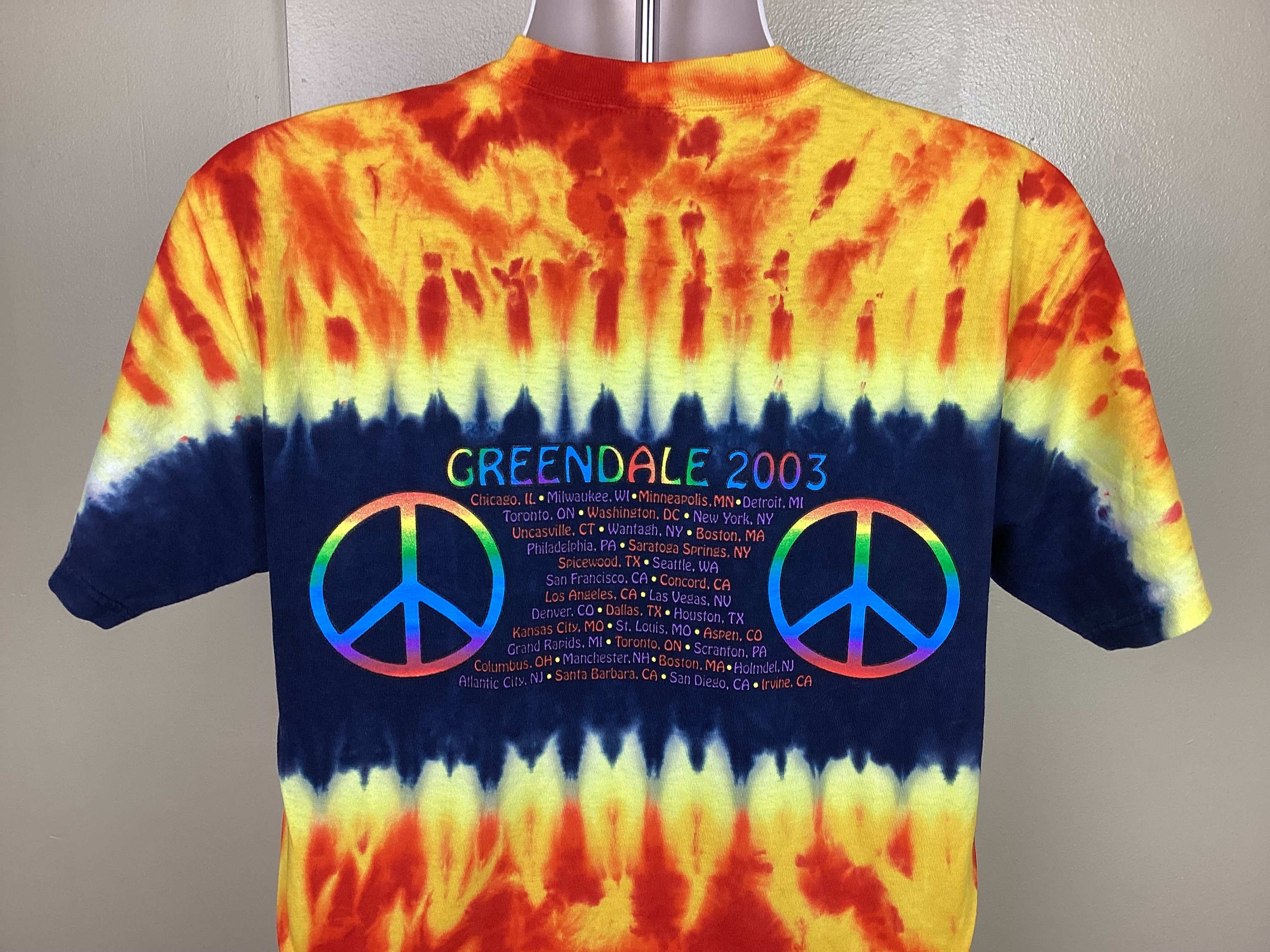 トップス 00s Used \"Peace Dyed Patch T-Shirt\" Vintage 90s Earth T-Shirt Tie-Dye World Peace Blue XL | eBay