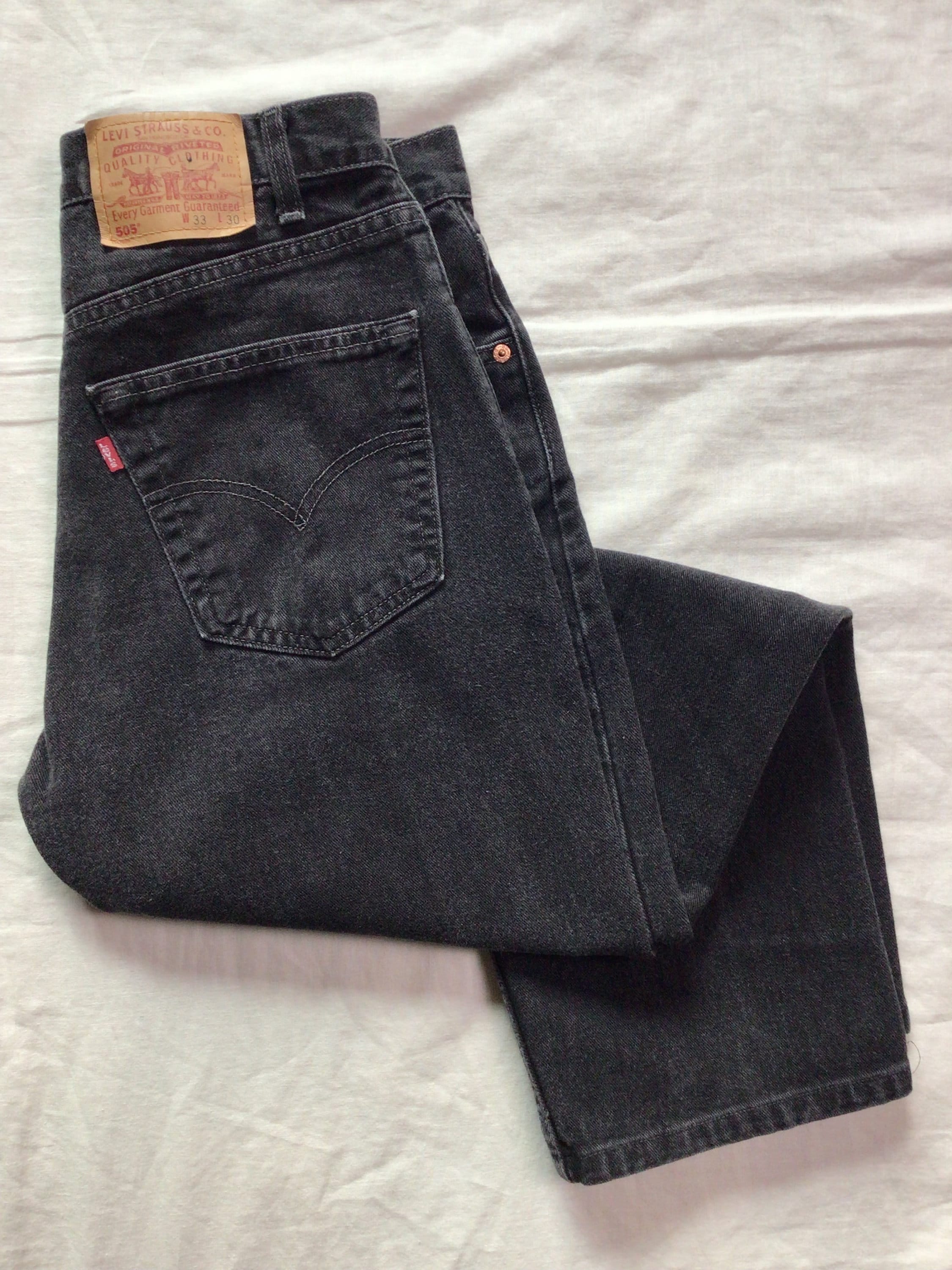 Y2K リーバイス 505 w38L30 VINTAGE Y2K Levi's 505 Straight Regular Fit Black Denim