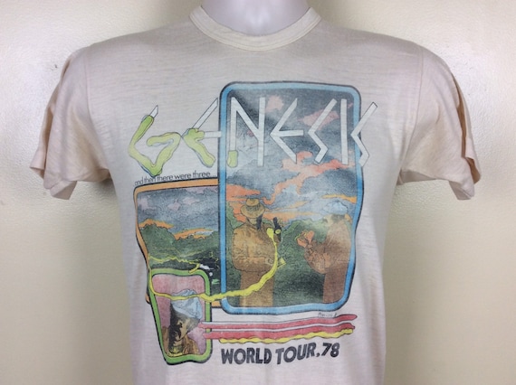 Vtg 1978 Genesis and Then There Were Three Concert T-shirt Beige S