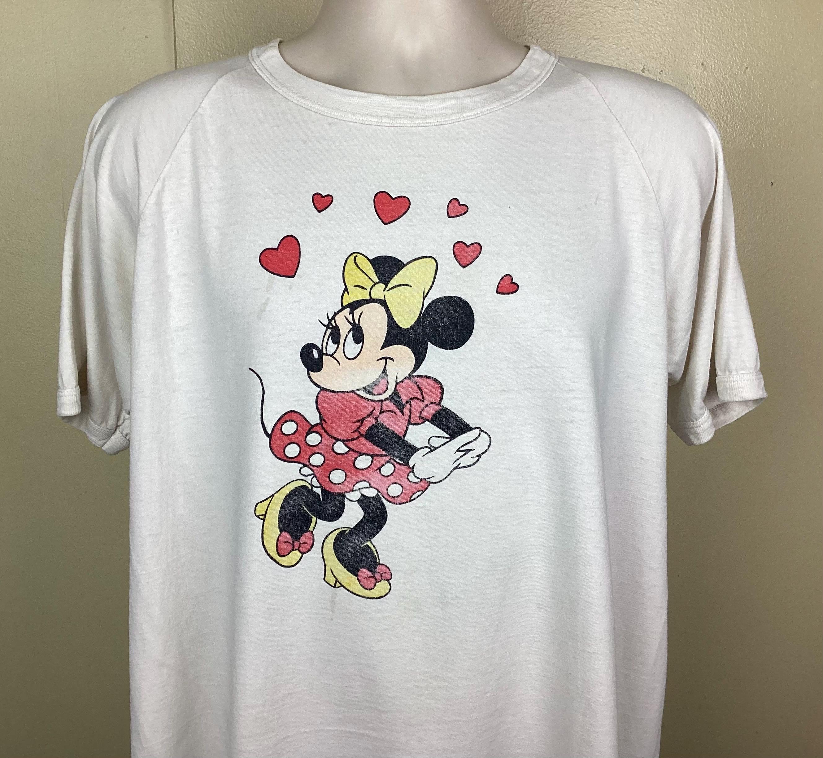 ヴィンテージ 80年代 90年代 ミニーマウス ラグラン リンガー Tシャツ