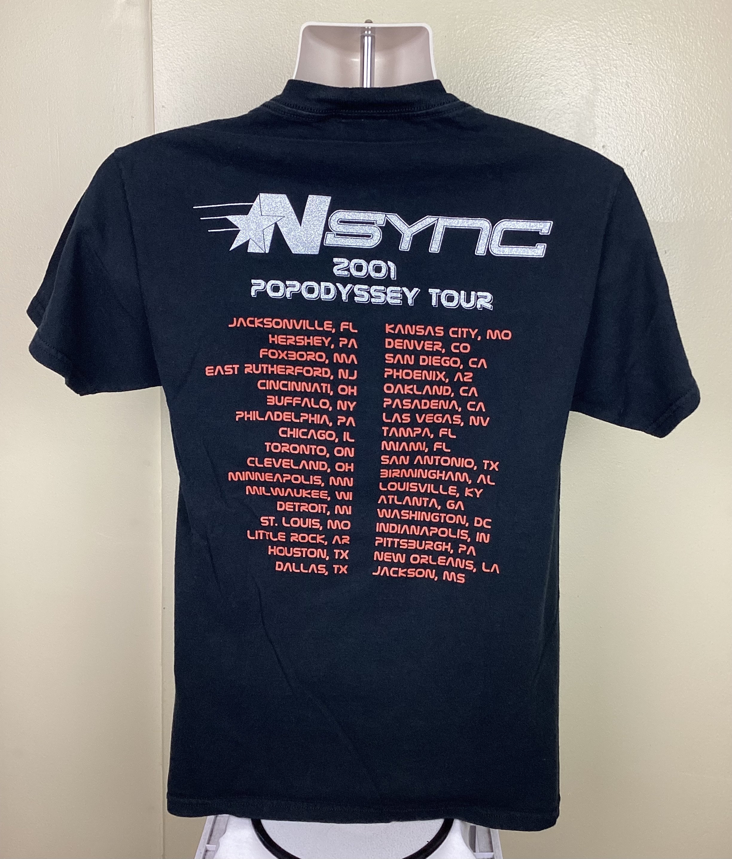 Vtg 2001 Nsync Concert T-shirt Black S Y2K N Sync Justin