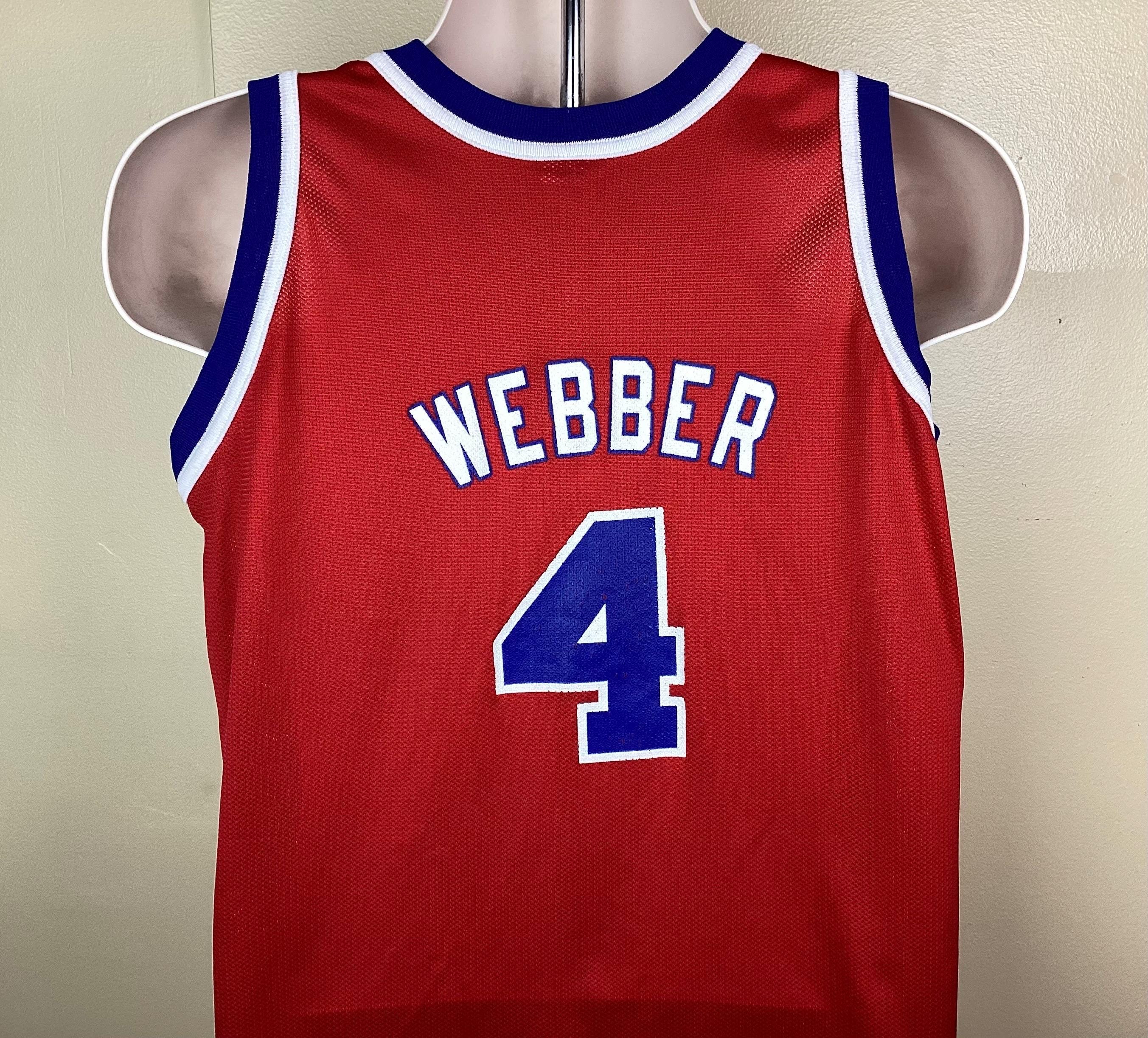 Vintage 90s Champion Washington Bullets Chris Webber Jersey Red