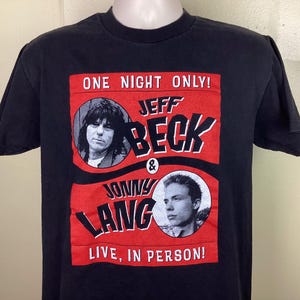 Vtg 1999 Jeff Beck Jonny Lang Concert T-Shirt Black M 90s Classic Rock Guitarist Rock Band