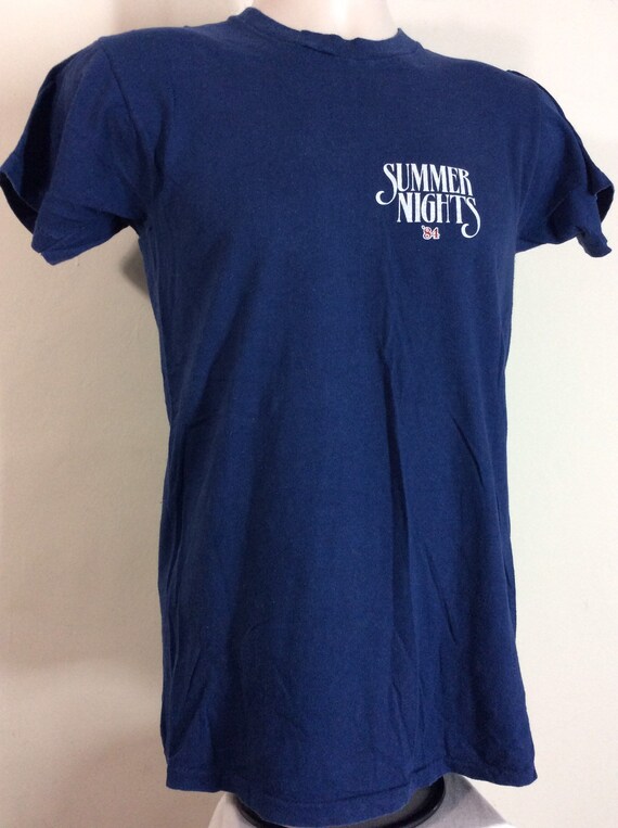 Vtg 1984 Moody Blues Concert T-Shirt Blue S/M 80s… - image 5