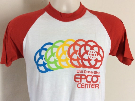 Vtg 80s Walt Disney World Epcot Center Raglan Ring