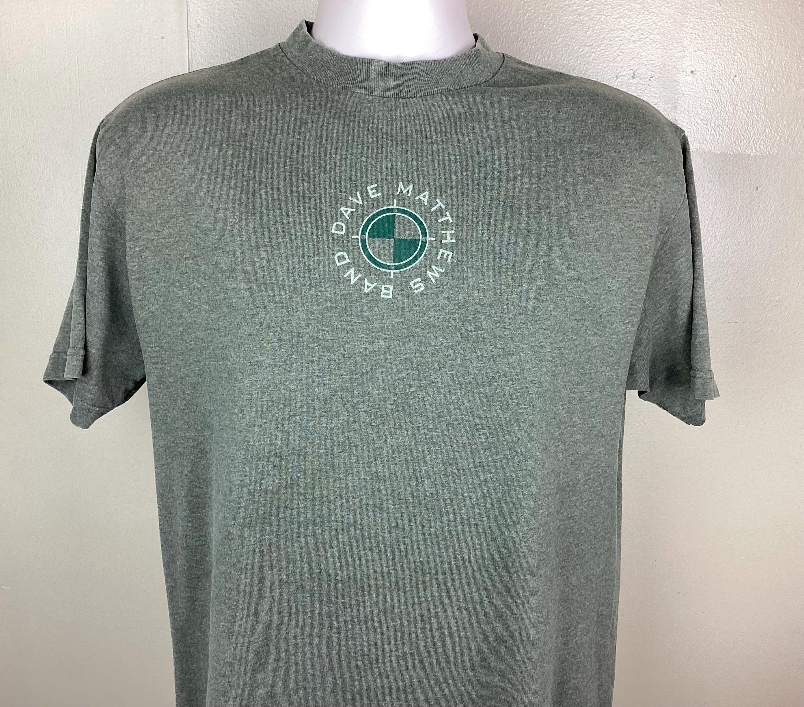 Vintage 2001 Dave Matthews Band T-shirt Green M Y2K Rock Band Jam 
