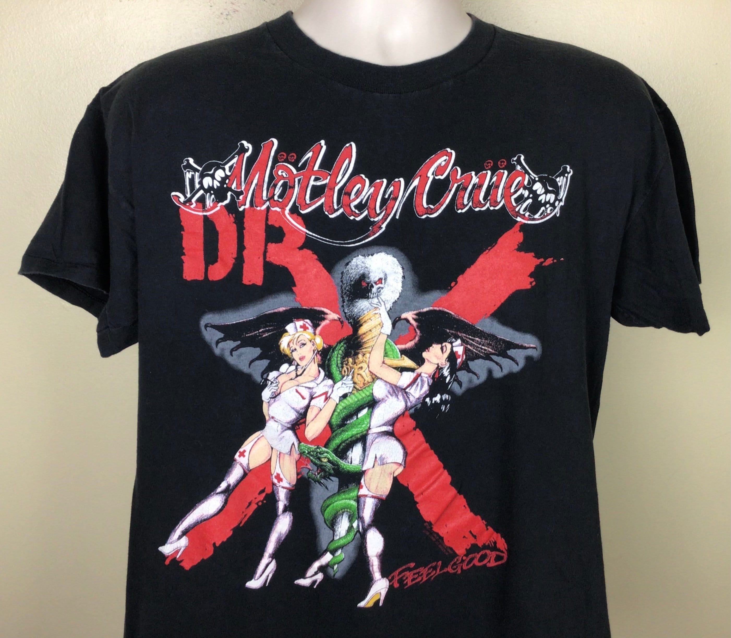 Vtg 1989 Motley Crue Dr Feelgood Concert T-shirt Black XL 80s