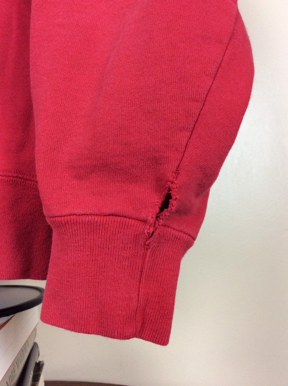 Vtg 90s Champion Plain Red Crew Neck Sweatshirt L… - image 8