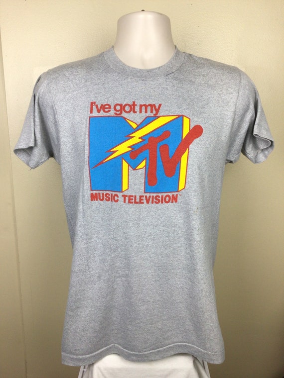 Vtg 80s Ive Got My MTV Music Television Logo T-shirt Heather
