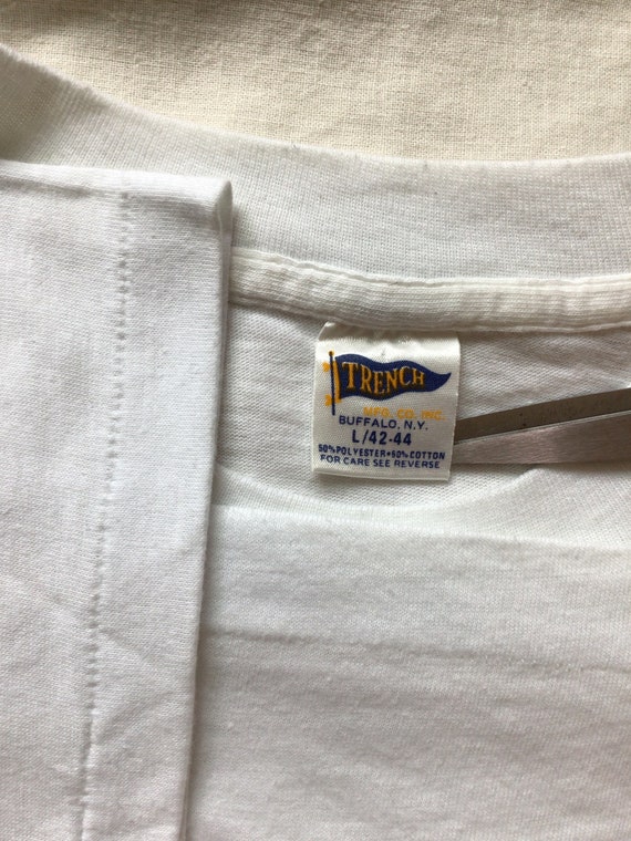 Vtg 80s Erie County Fair T-Shirt White M/L Trench… - image 4
