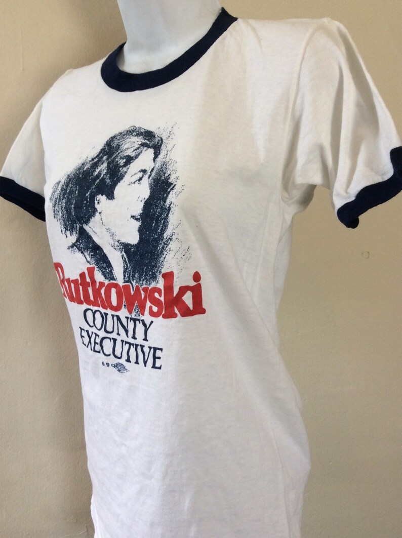 Vtg 1979 Ed Rutkowski County Executive Ringer T-Shirt White | Etsy