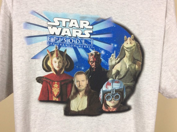 Vtg 1999 Star Wars Episode I the Phantom Menace T-shirt Heather