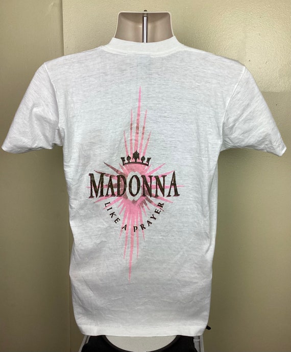 Vtg 1989 Madonna Like A Prayer T-shirt White S/M 80s Pop