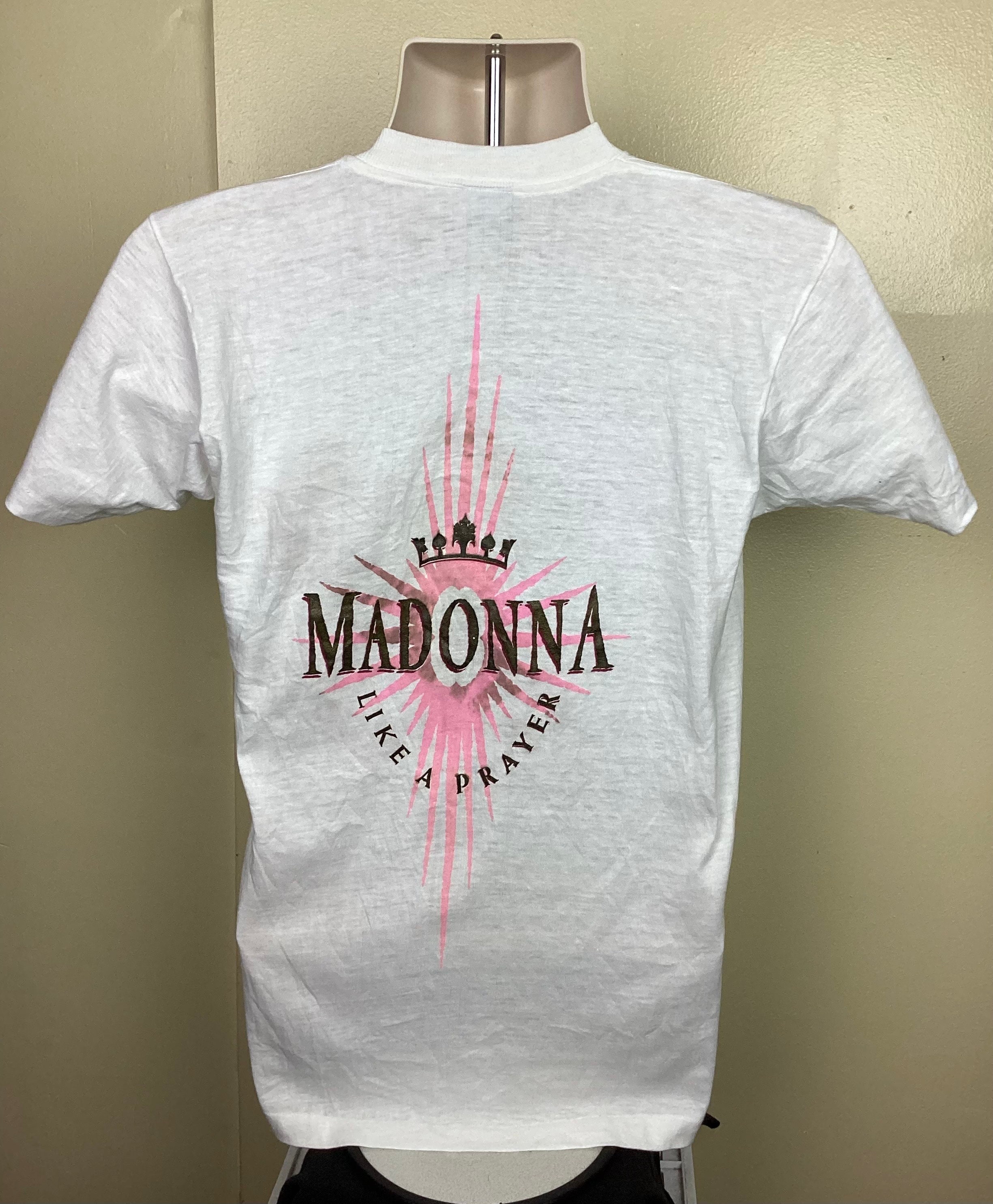 Vtg 1989 Madonna Like A Prayer T-shirt White S/M 80s Pop Vtg 1989 Madonna Like A Prayer T-shirt White S/M 80s Pop