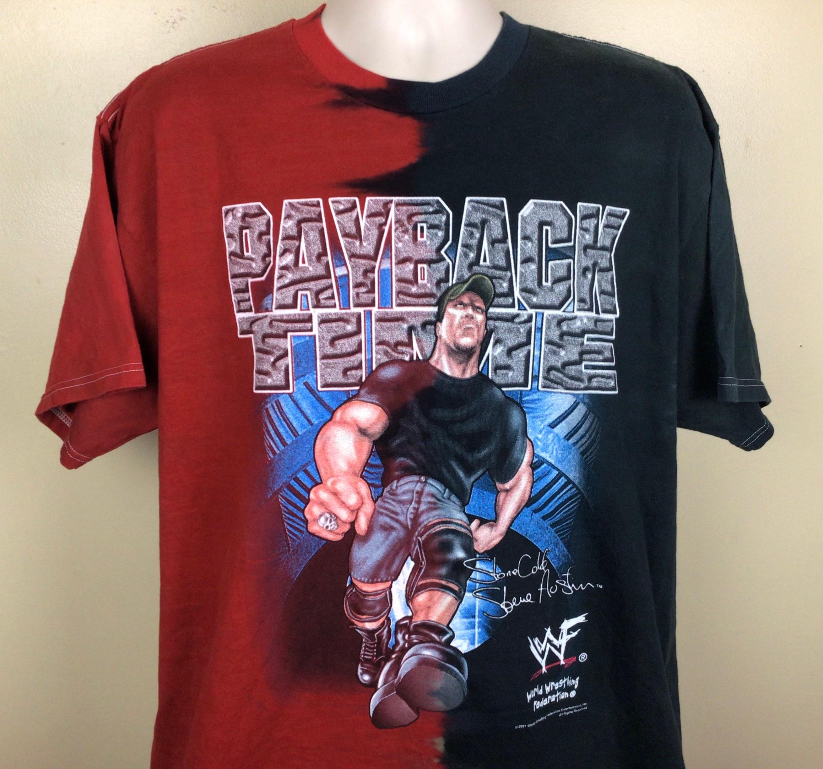 Vtg 2001 WWF Stone Cold Steve Austin Payback Time T-shirt